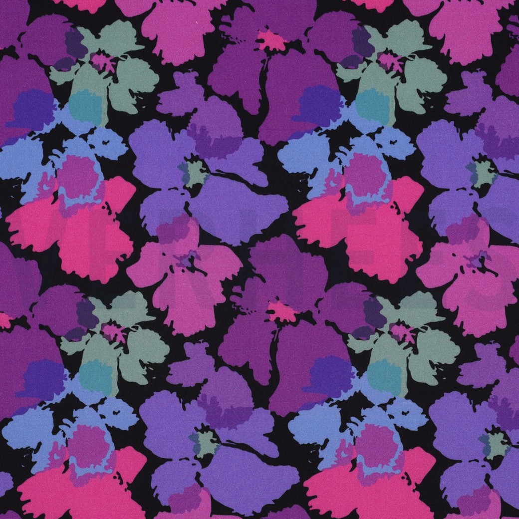 RADIANCE DIGITAL ABSTRACT FLOWERS BLACK