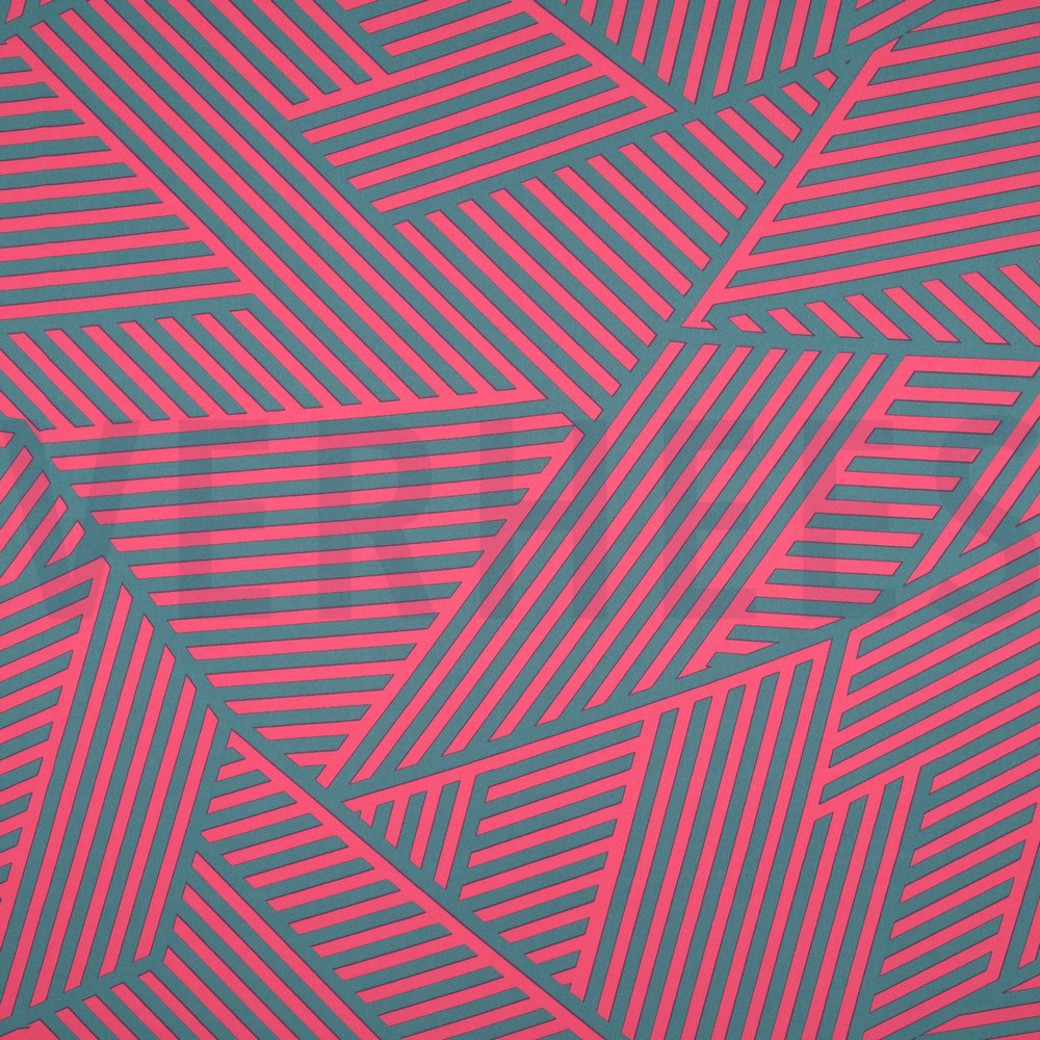 MAGNOLIA STRETCH GEOMETRIC PETROL/FUCHSIA