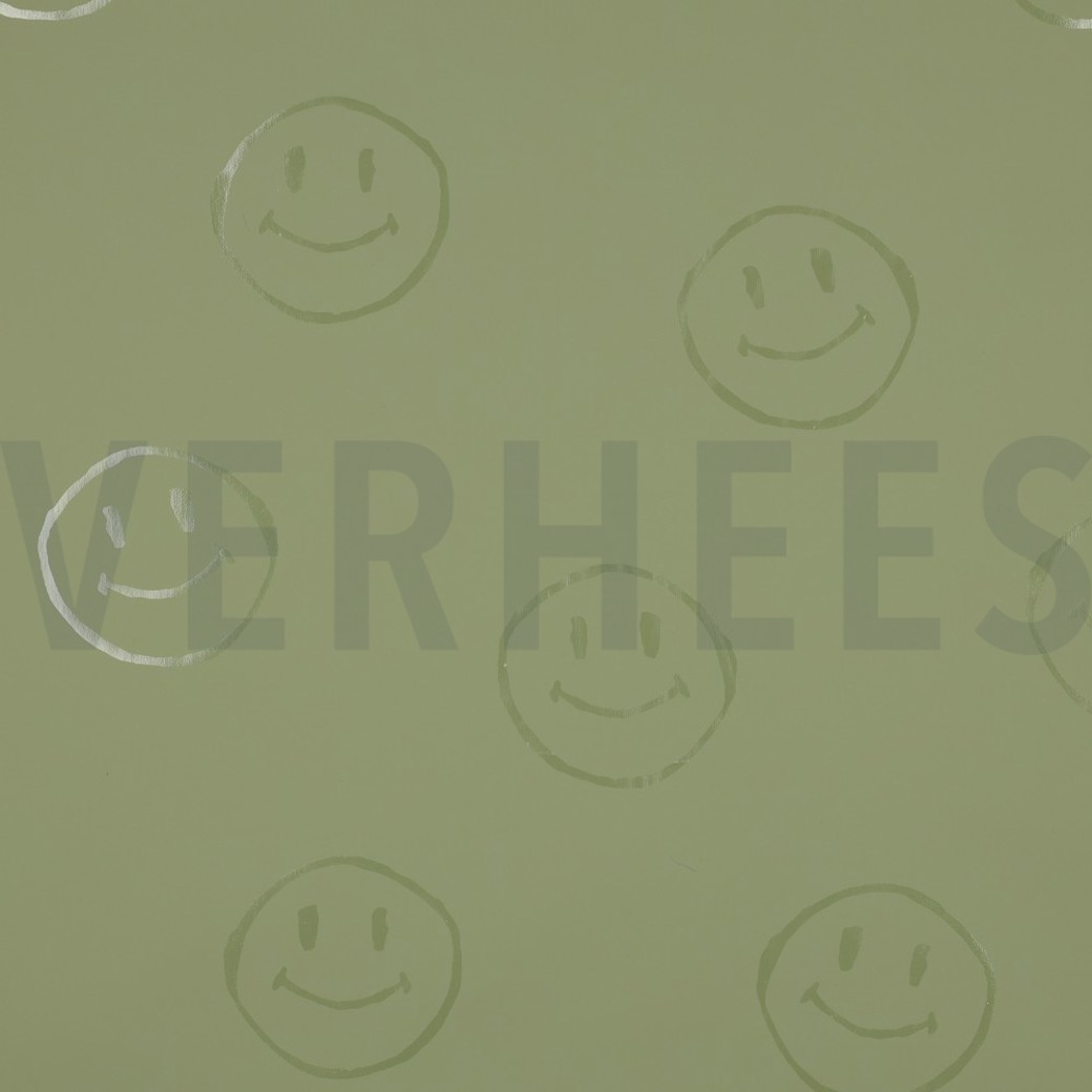 RAINCOAT HAPPY FACES ARMY GREEN
