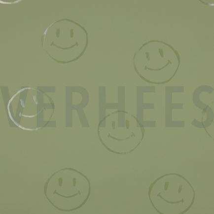 RAINCOAT HAPPY FACES ARMY GREEN (hover)