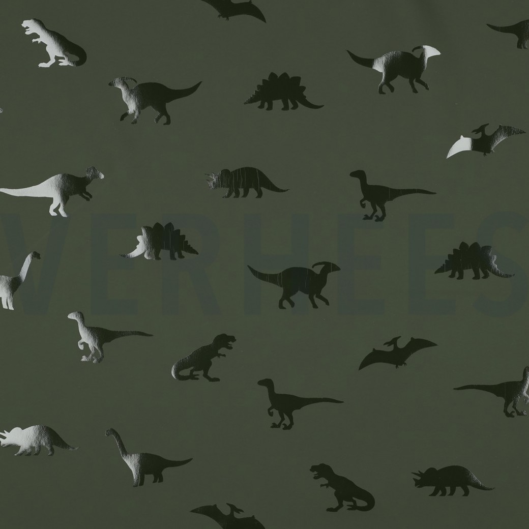 RAINCOAT DINOSAURS DARK GREEN