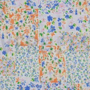RADIANCE DIGITAL PATCHWORK FLOWERS INDIGO / ORANGE (thumbnail)