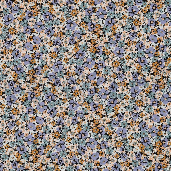 VISKOSE RADIANCE BLUMEN JEANSBLAU #7