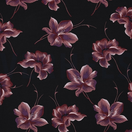 VISCOSE RADIANCE BLOEMEN ZWART (hover)