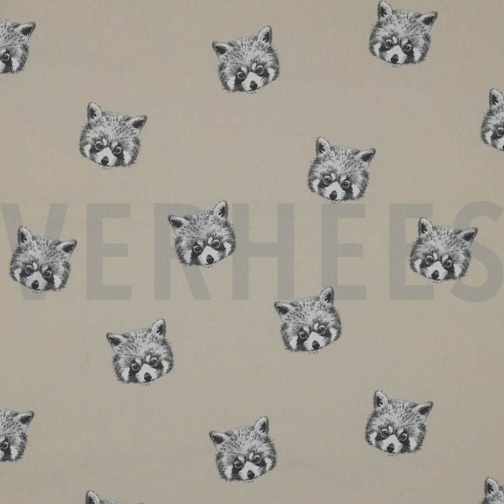 FINE POPLIN DIGITAL RED PANDA SAND