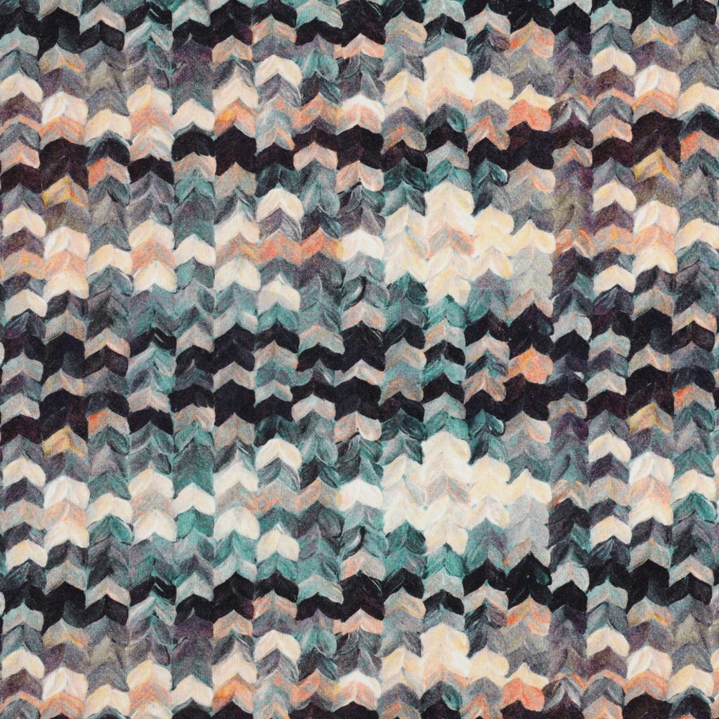 VISCOSE JERSEY DIGITAL GEOMETRIC GREEN