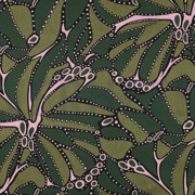 COTTON SATIN ABSTRACT DARK GREEN (thumbnail)