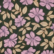 COTTON SATIN FLOWERS DARK GREEN (thumbnail)