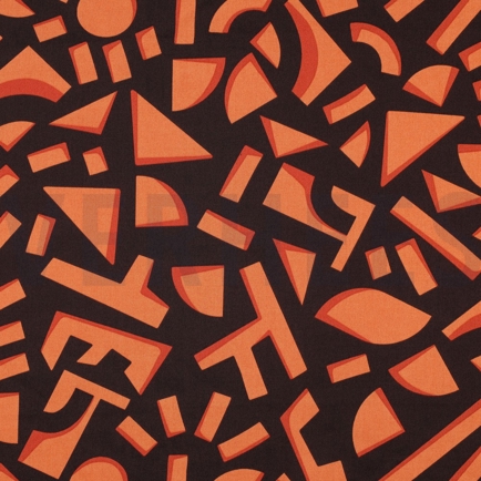 KATOEN SATIJN GEOMETRISCH DONKERBRUIN (hover)