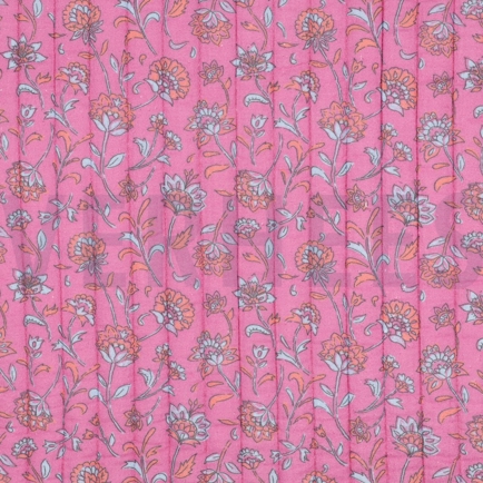 STEPPED DOUBLE GAUZE FLOWERS TWO-SIDED FUCHSIA/LIGHT BLUE (hover)