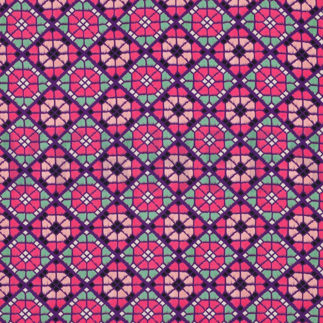 LENZING ECOVERO DIGITAL GEOMETRIC FUCHSIA