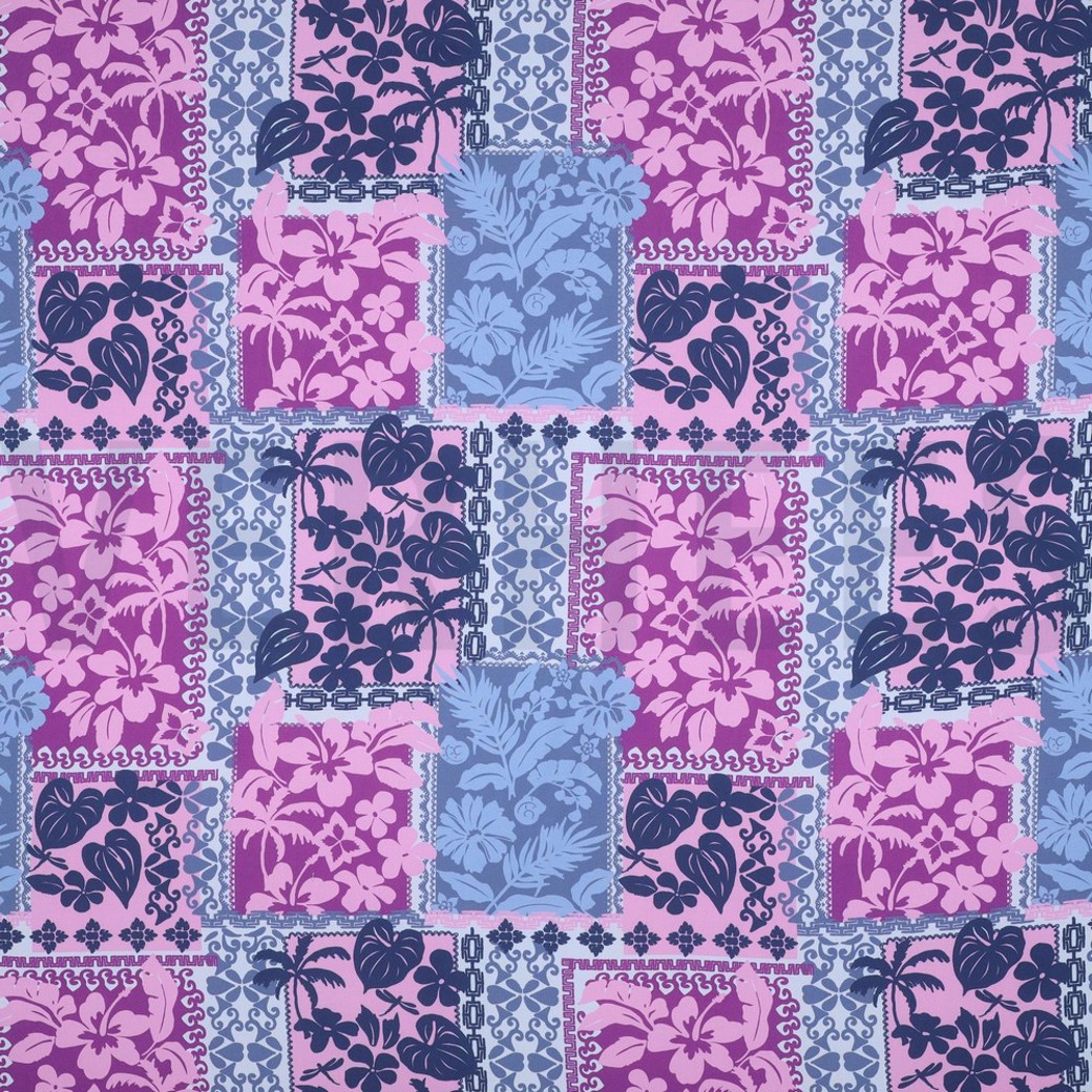 LENZING ECOVERO FLOWERS PATCHWORK LAVENDER