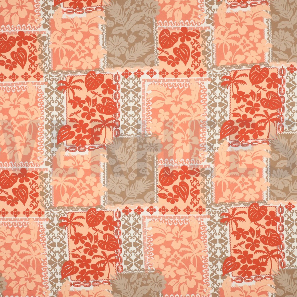LENZING ECOVERO FLOWERS PATCHWORK PEACH