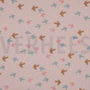 POPLIN GOTS BIRDS AND BUTTERFLIES POWDER (thumbnail)
