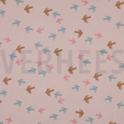 POPLIN GOTS BIRDS AND BUTTERFLIES POWDER (hover)