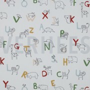 POPLIN GOTS ANIMAL ALPHABETH WHITE (thumbnail)