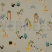 FINE POPLIN SAFARI ANIMALS CAMEL (thumbnail)