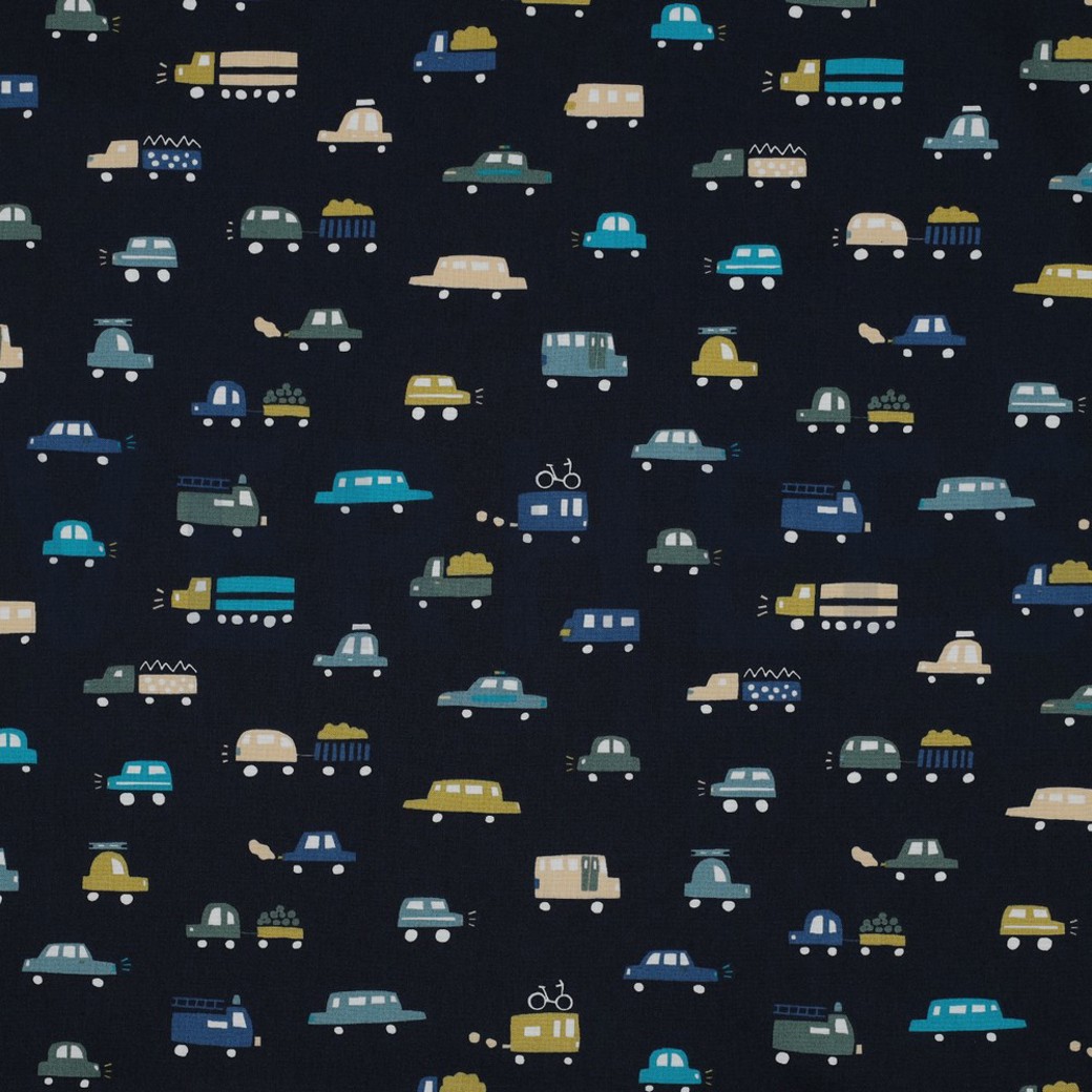 FINE POPLIN CARS NAVY