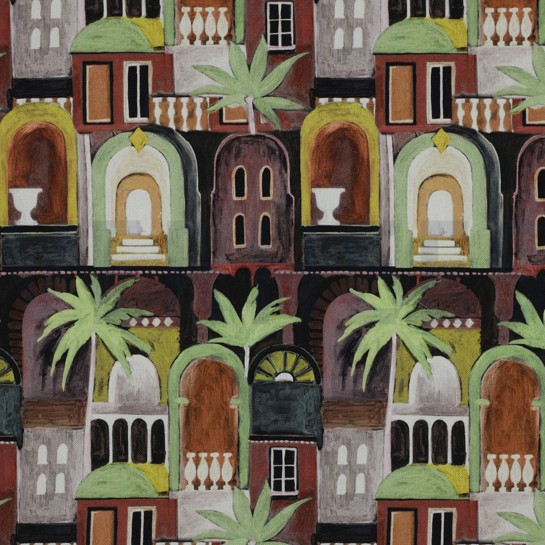 CANVAS DIGITAL TROPICAL COTTAGES BRICK #7