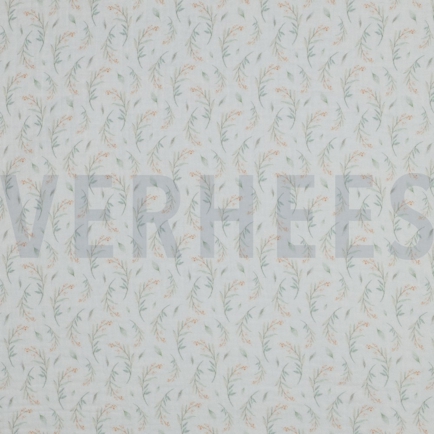 DOUBLE GAUZE DIGITAL LEAVES WHITE (hover)