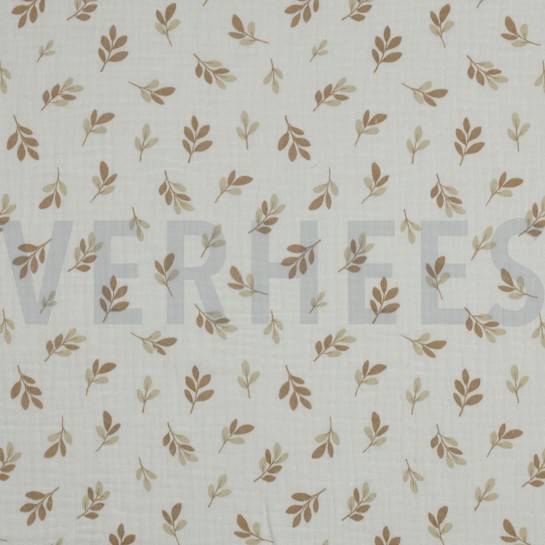 DOUBLE GAUZE LEAVES TAUPE #7