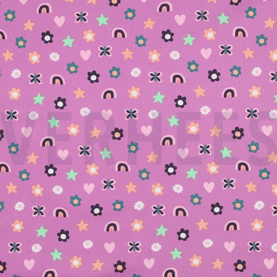 BAUMWOLLE POPELINE LIEBE MAUVE #7