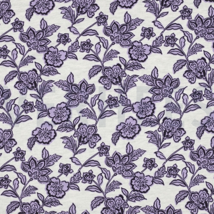 SWEAT MELANGE FLOWERS ECRU MELANGE-PURPLE (hover)