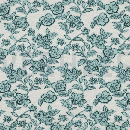 SWEAT MELANGE FLOWERS ECRU MELANGE-GREEN (hover)