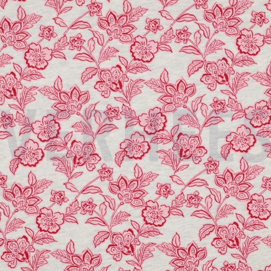 SWEAT MELANGE FLEURS ÉCRU MÉLANGÉ / ROSE #7