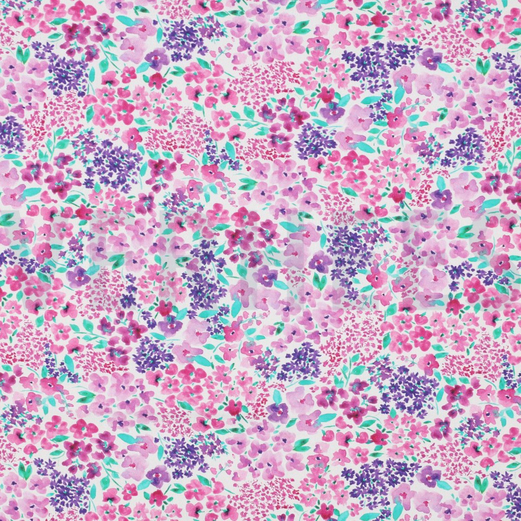 FINE POPLIN DIGITAL FLOWERS OFF-WHITE