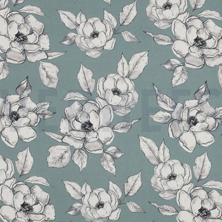 CANVAS DIGITAL FLOWERS DARK MINT (hover)