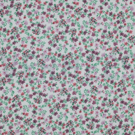 DOUBLE GAUZE GOTS DIGITAL FLOWERS WHITE / GRAPE (hover)