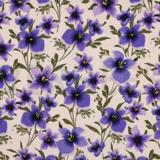 FRENCH TERRY DIGITAL FLOWERS OFF-WHITE #7