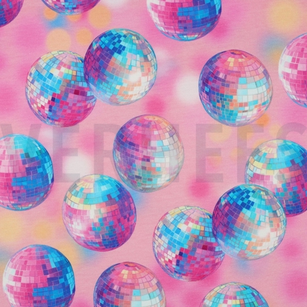 FRENCH TERRY DIGITAL DISCOBALLS LIGHT PINK (hover)