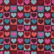 FINE POPLIN HEARTS BORDEAUX (thumbnail)