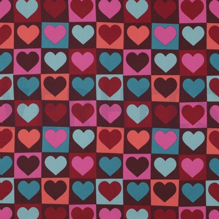 FINE POPLIN HEARTS BORDEAUX (hover)