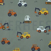 FINE POPLIN VEHICLES DARK GREEN (thumbnail)