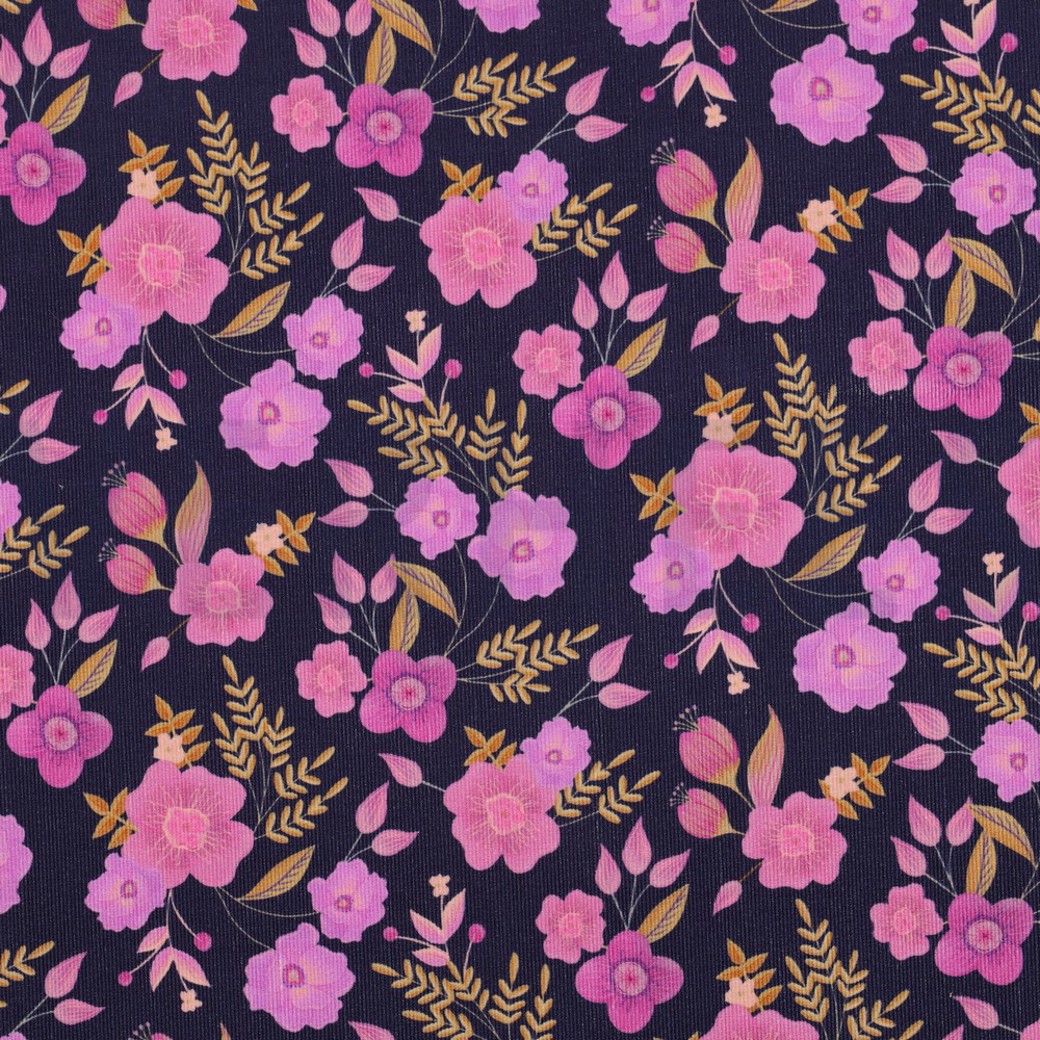 BABYCORD DIGITAL FLOWERS NAVY