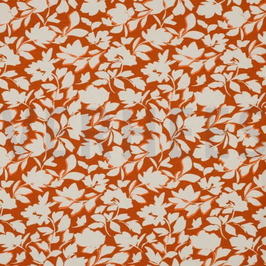 BAMBOU COTON JERSEY FLEURS CITROUILLE #7