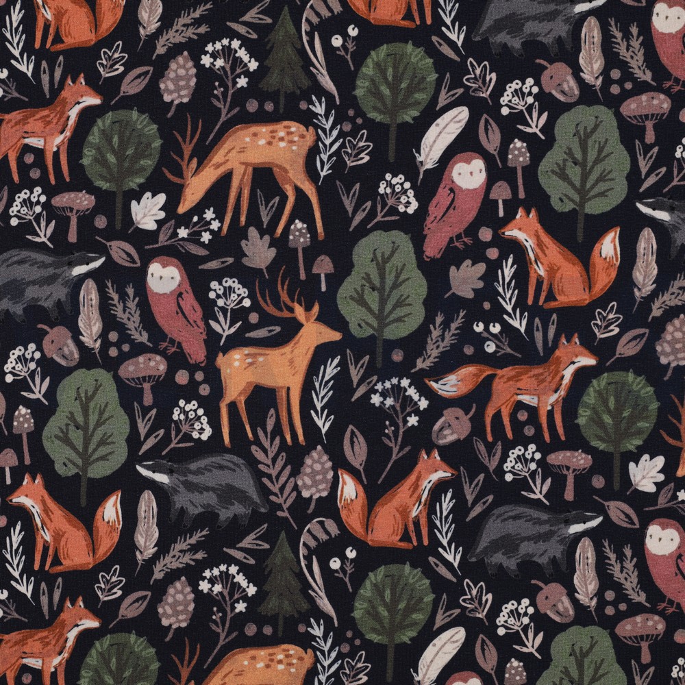 SWEAT DIGITAL FOREST ANIMALS NAVY (hover)