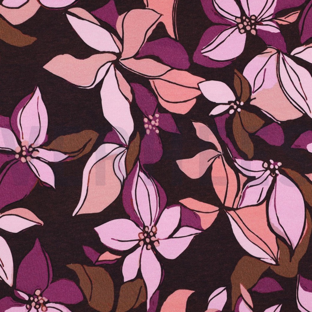 SWEAT DIGITAL FLOWERS BORDEAUX
