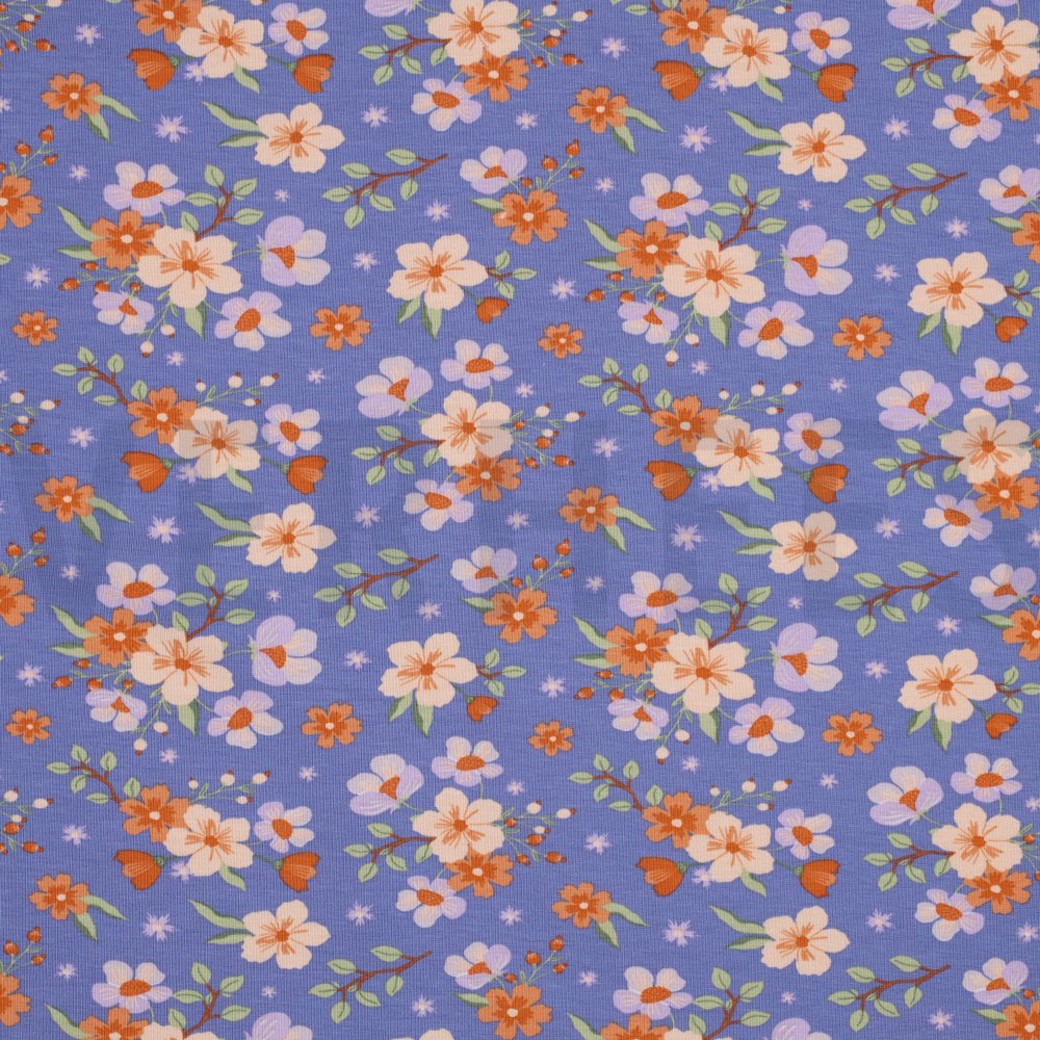 JERSEY GOTS FLOWERS LAVENDER