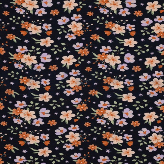 JERSEY GOTS FLOWERS NAVY #7
