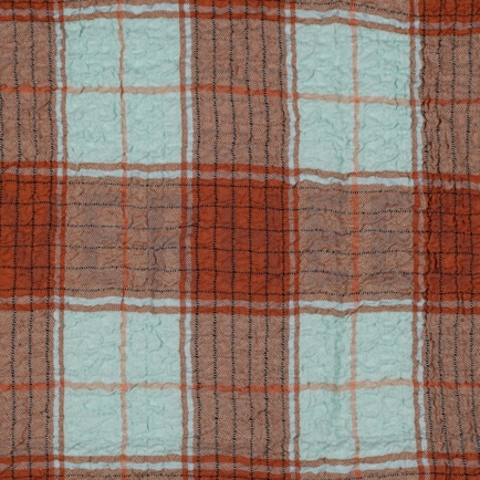 VISCOSE CRINKLE CHECK MINT (hover)