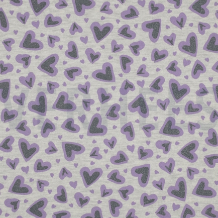 SWEAT MELANGE GLITTER LEOPARD HEARTS ECRU MELANGE (hover)