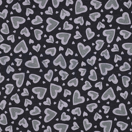 SWEAT MELANGE GLITTER LEOPARD HEARTS INDIGO MELANGE (hover)