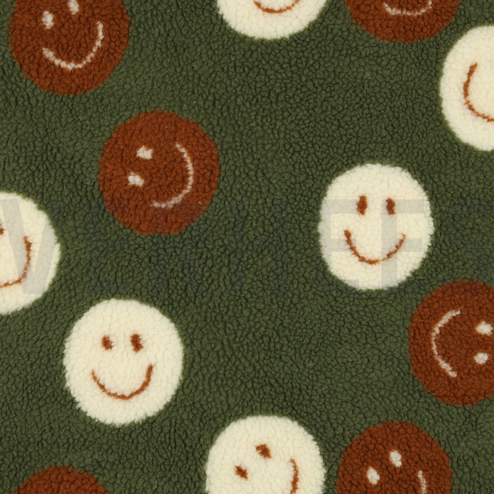 TEDDY JACQUARD HAPPY FACES GREEN