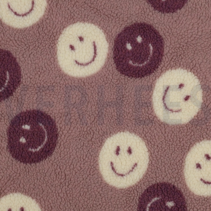 TEDDY JACQUARD HAPPY FACES MAUVE (hover)