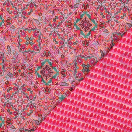 COTTON VOILE STEPPED DIGITAL PATCHWORK PINK (hover)