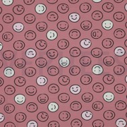 JERSEY GLOW IN THE DARK SMILEYS ROUGE (thumbnail)